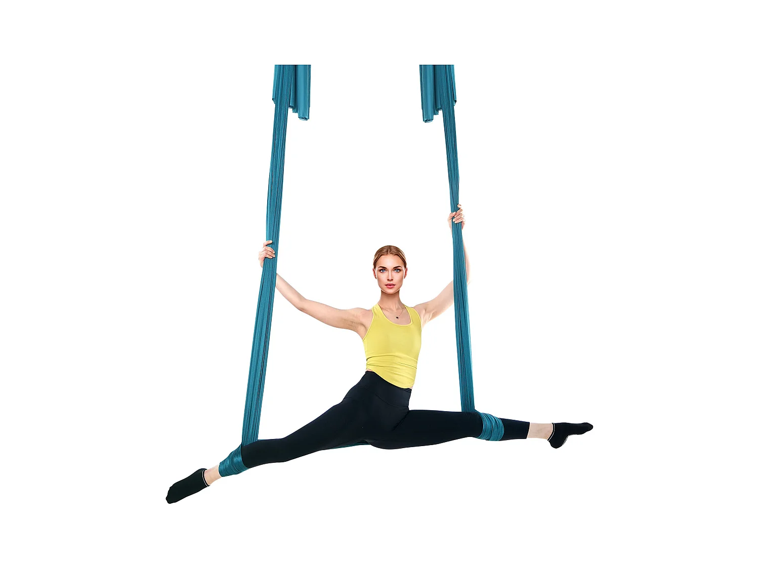 Hamac de Yoga SucceBuy, Balançoire Aérienne en Soie et Yoga, 8,7 m, Hamac Trapèze pour Inversion, en Soie Aérienne, Vert