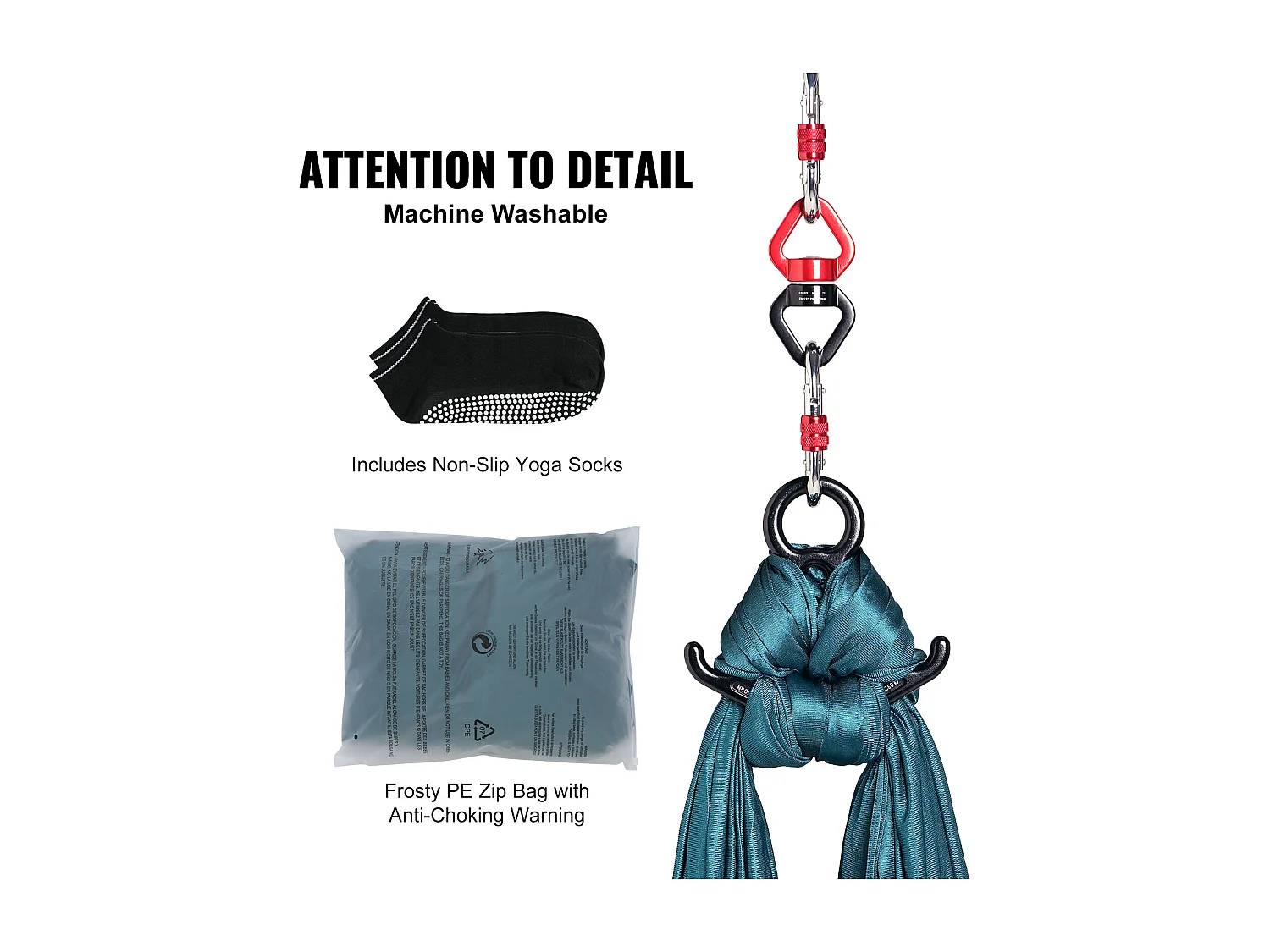 Hammock Yoga SucceBuy 8,7 m, Hammock Trapeze per Inversione, in Seta Aerea, Verde