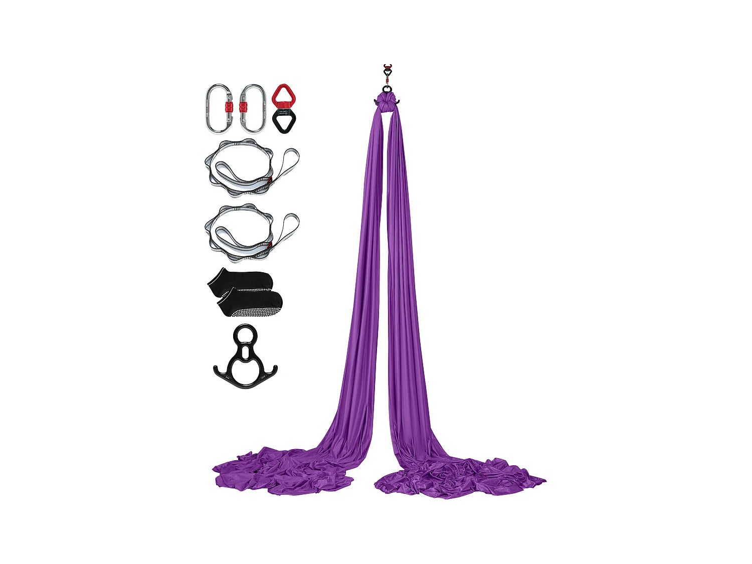 Hamac de Yoga SucceBuy, Balançoire Aérienne en Soie et Yoga, 8,7 m, Hamac Trapèze Inversion Fly, en Soie Aérienne, Violet