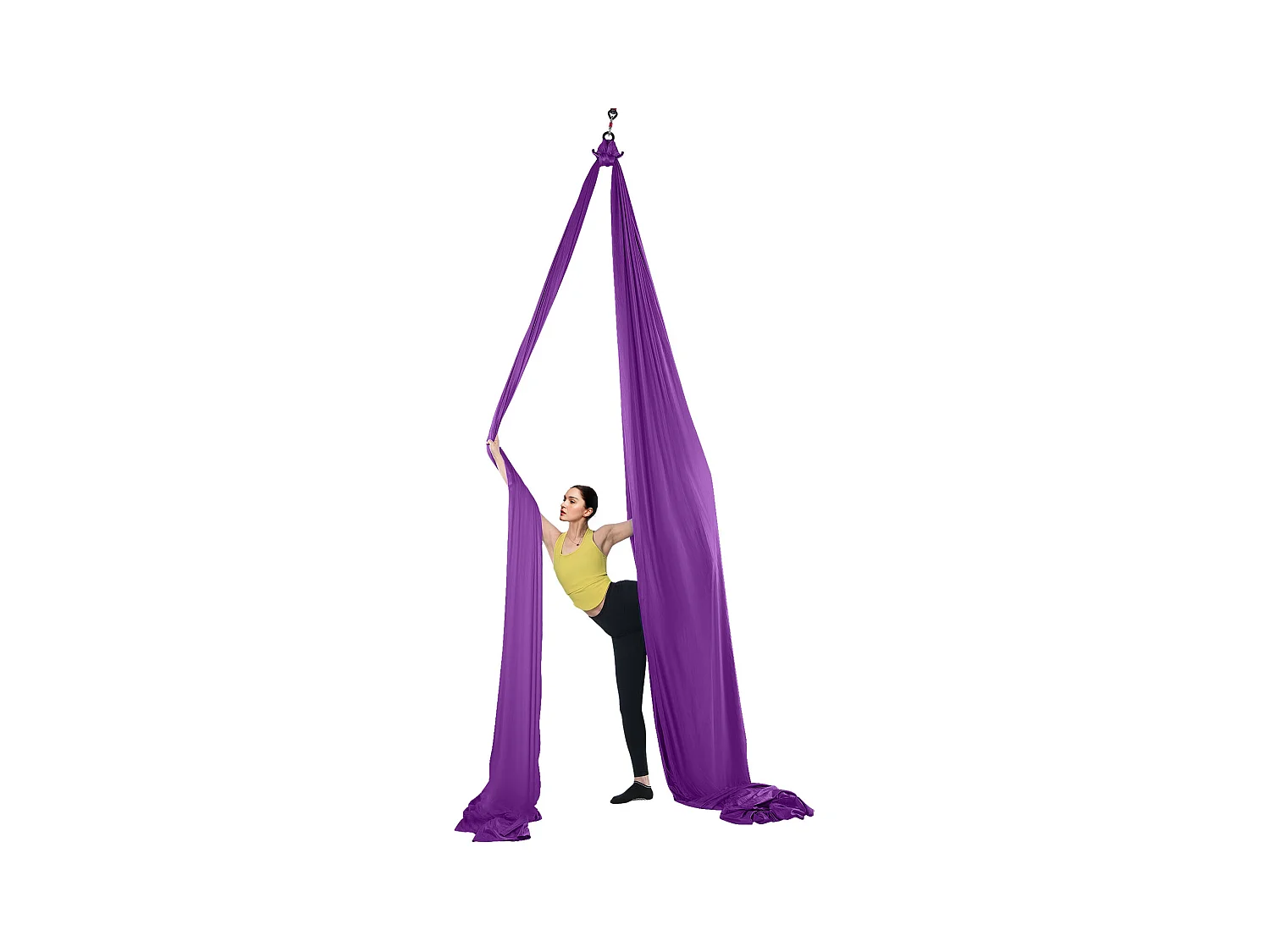 Hamac de Yoga SucceBuy, Balançoire Aérienne en Soie et Yoga, 8,7 m, Hamac Trapèze Inversion Fly, en Soie Aérienne, Violet