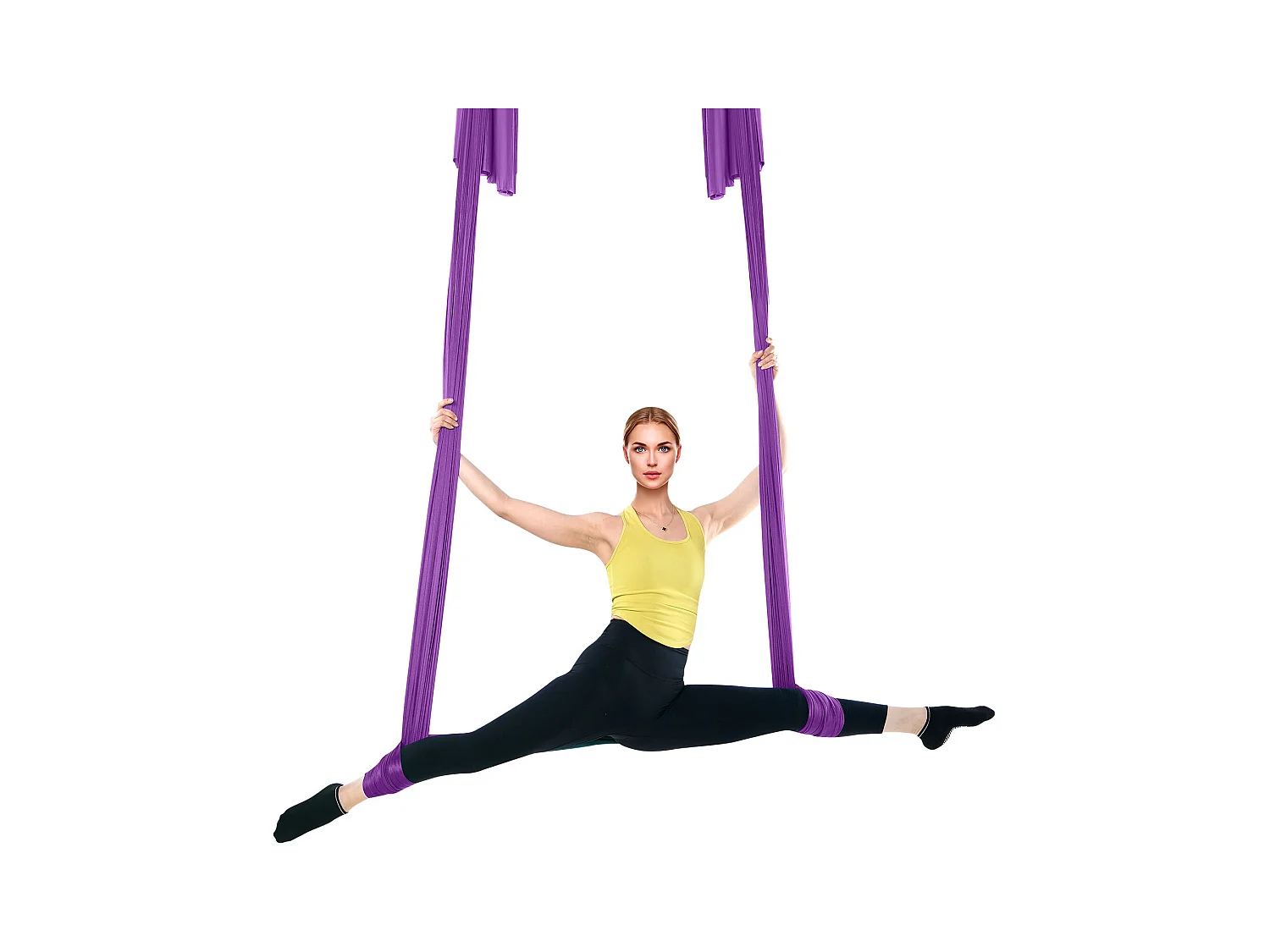 Hamac de Yoga SucceBuy, Balançoire Aérienne en Soie et Yoga, 8,7 m, Hamac Trapèze Inversion Fly, en Soie Aérienne, Violet