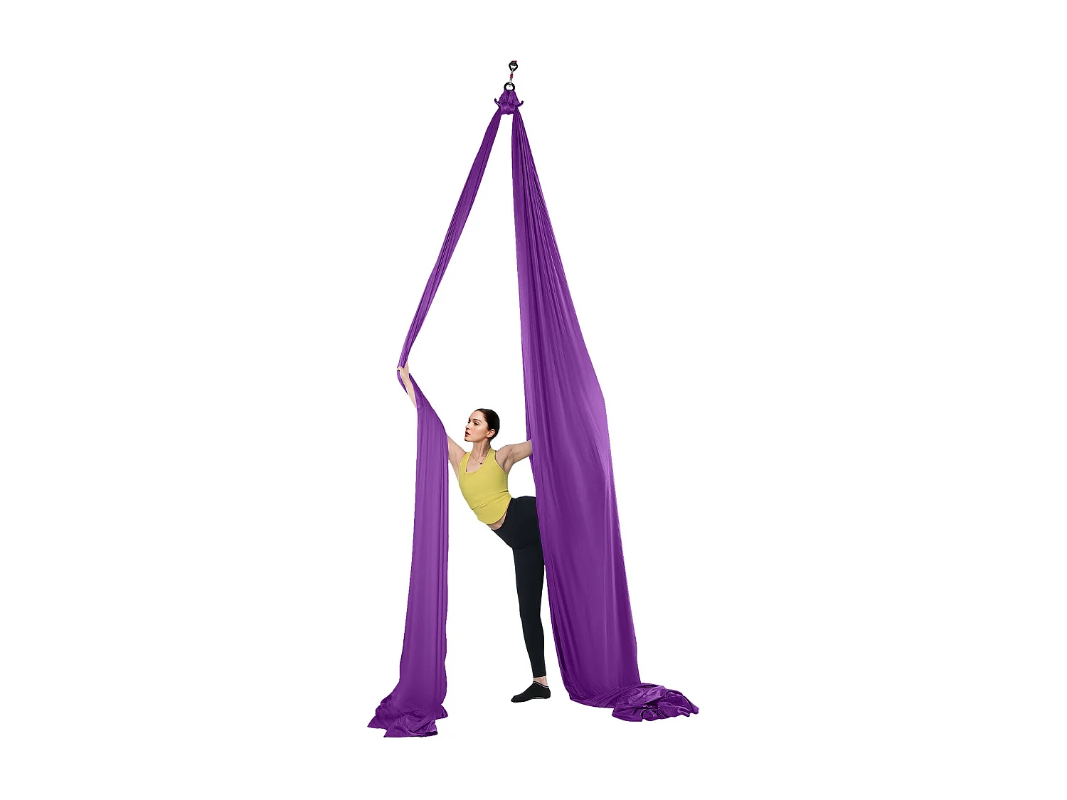 Amaca per Yoga SucceBuy, Altalena Aerea in Seta e Yoga, 8,7 m, Amaca a Trapezio Inversion Fly, in Seta Aerea, Viola