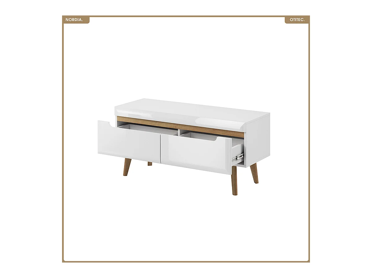 Meuble TV - L.107 x H.50 x P.40 cm - NORDIA