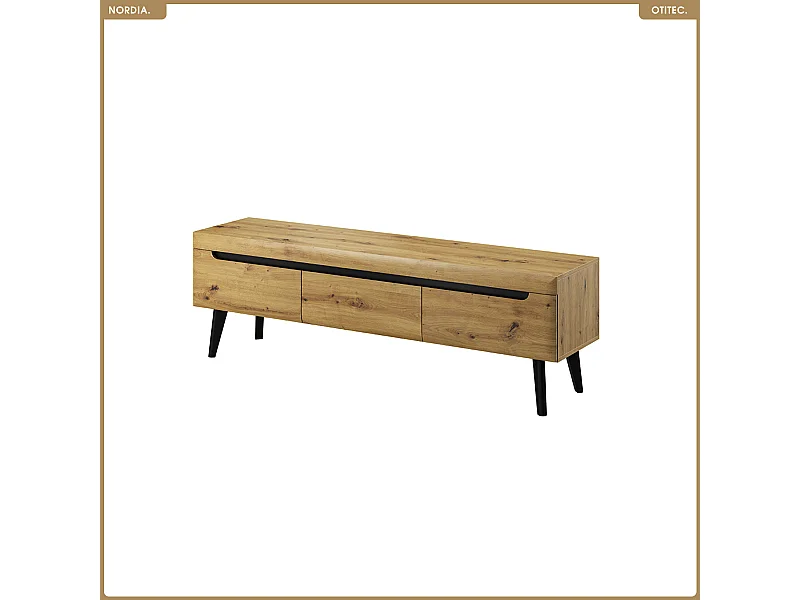 Meuble TV - L.160 x H.50 x P.40 cm - NORDIA