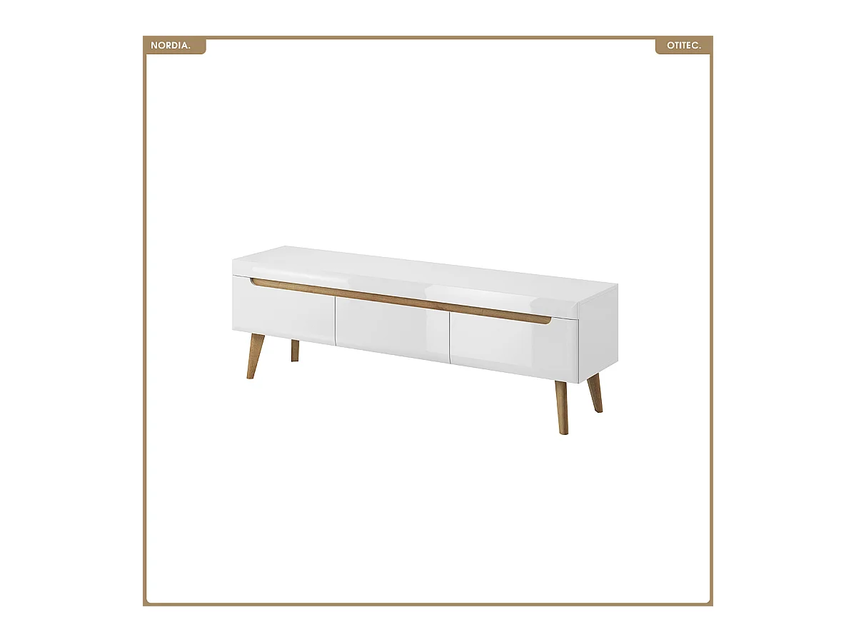 Meuble TV - L.160 x H.50 x P.40 cm - NORDIA