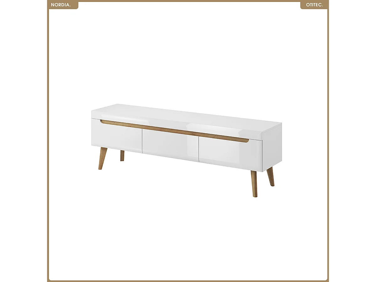 Meuble TV - L.160 x H.50 x P.40 cm - NORDIA