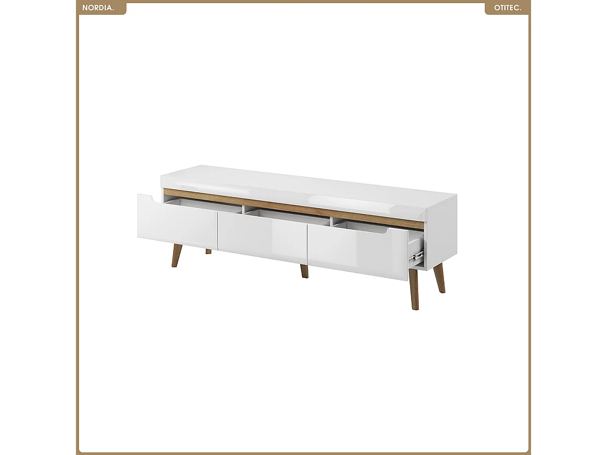 Meuble TV - L.160 x H.50 x P.40 cm - NORDIA