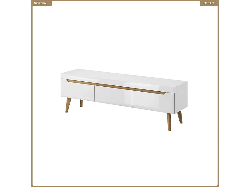 Meuble TV - L.160 x H.50 x P.40 cm - NORDIA