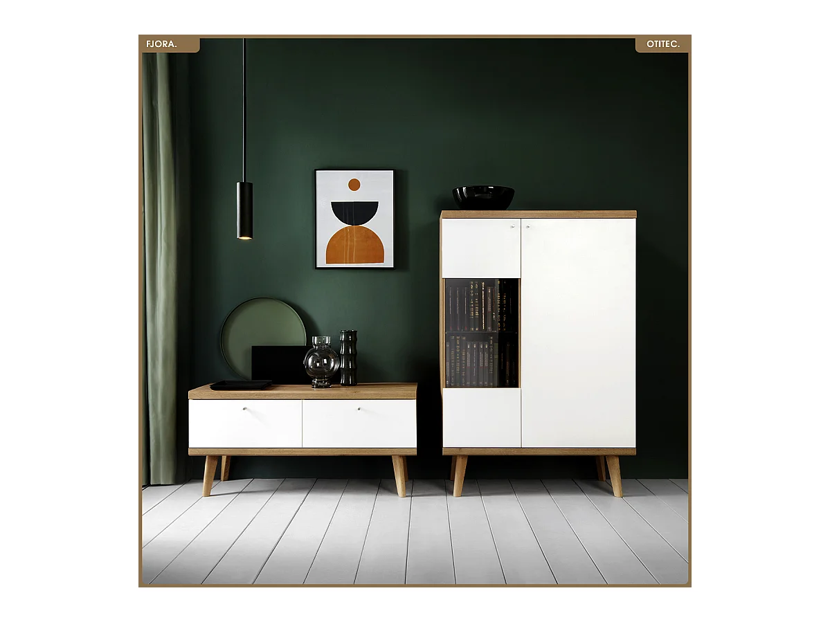 Meuble TV - L.107 x H.50 x P.40 cm - FJORA