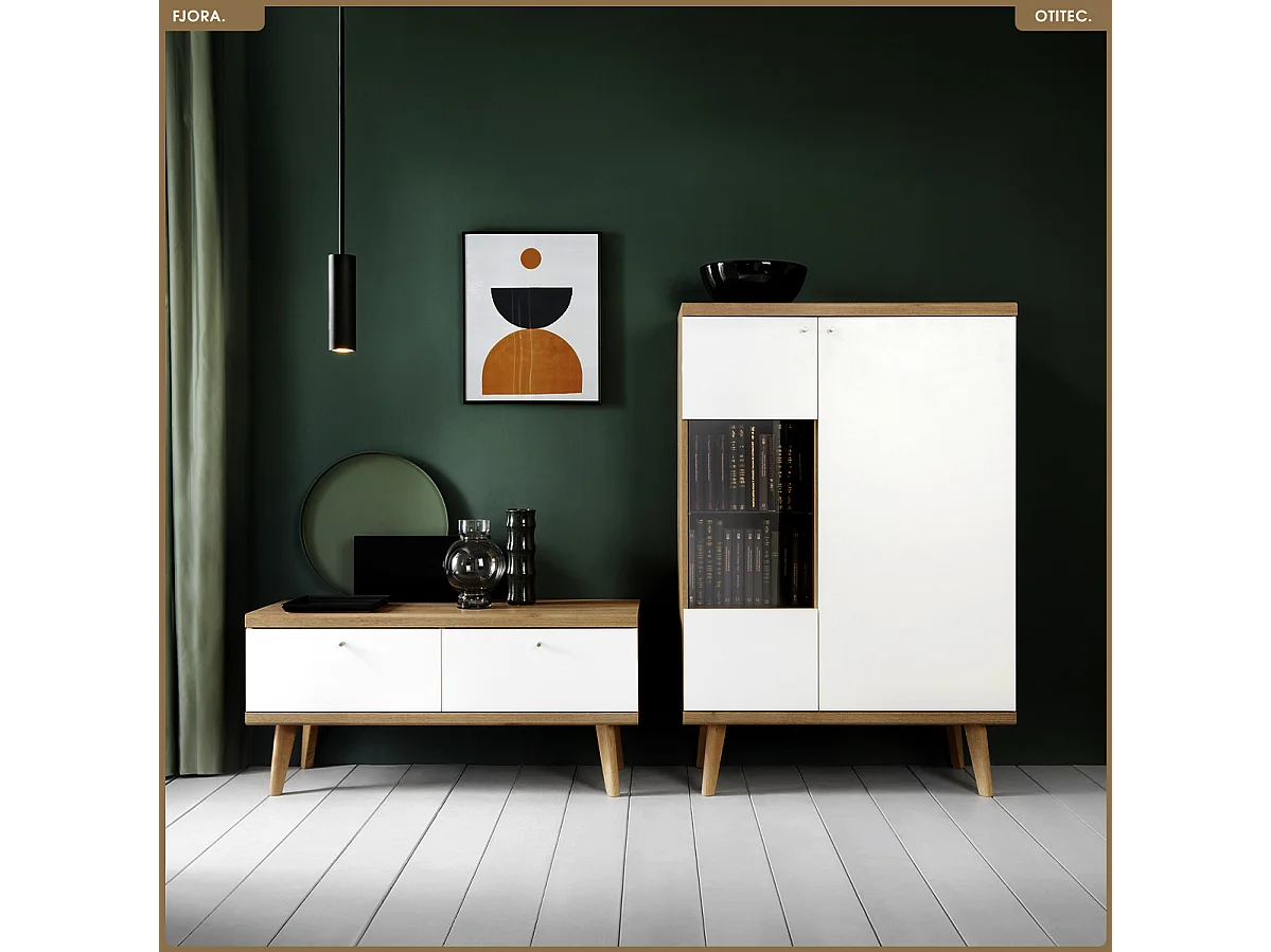 Meuble TV - L.107 x H.50 x P.40 cm - FJORA