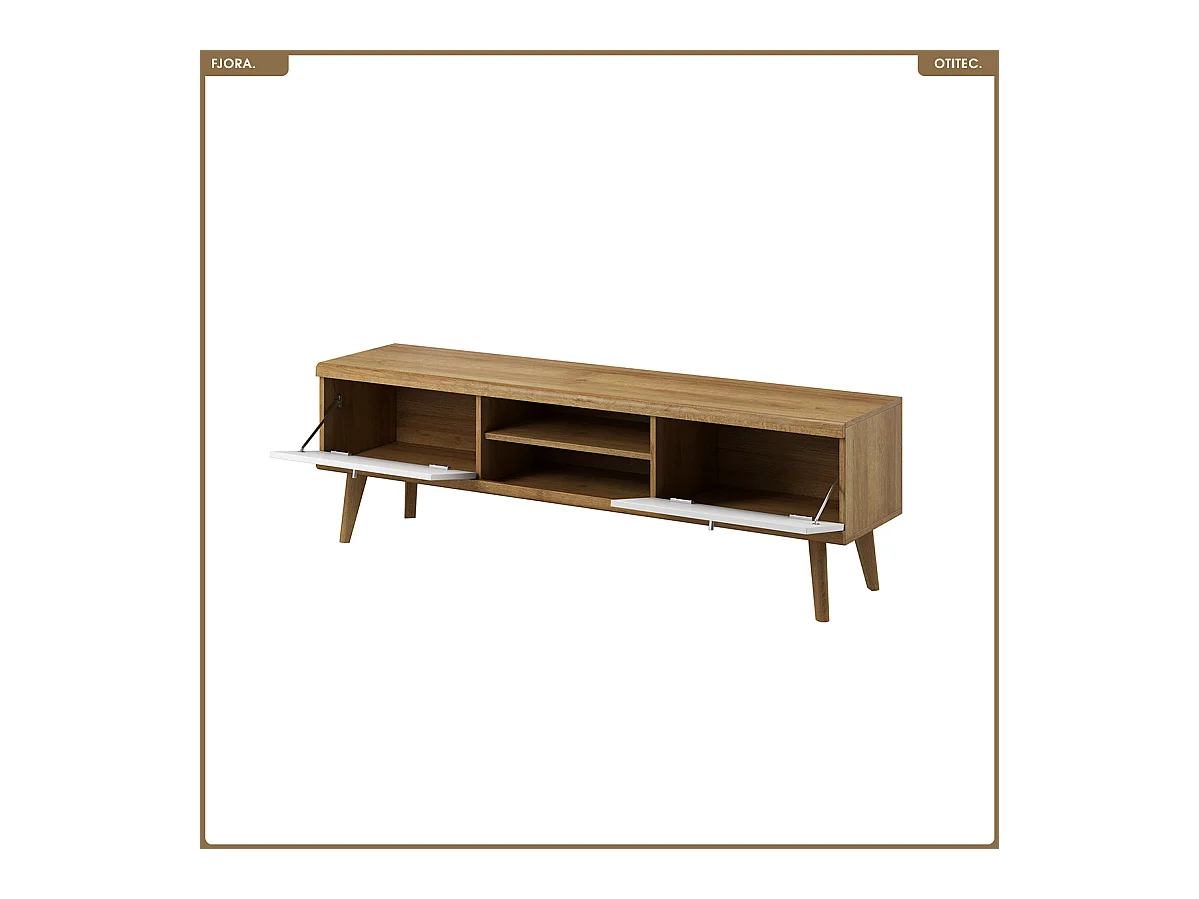 Meuble TV - L.160 x H.50 x P.40 cm - FJORA