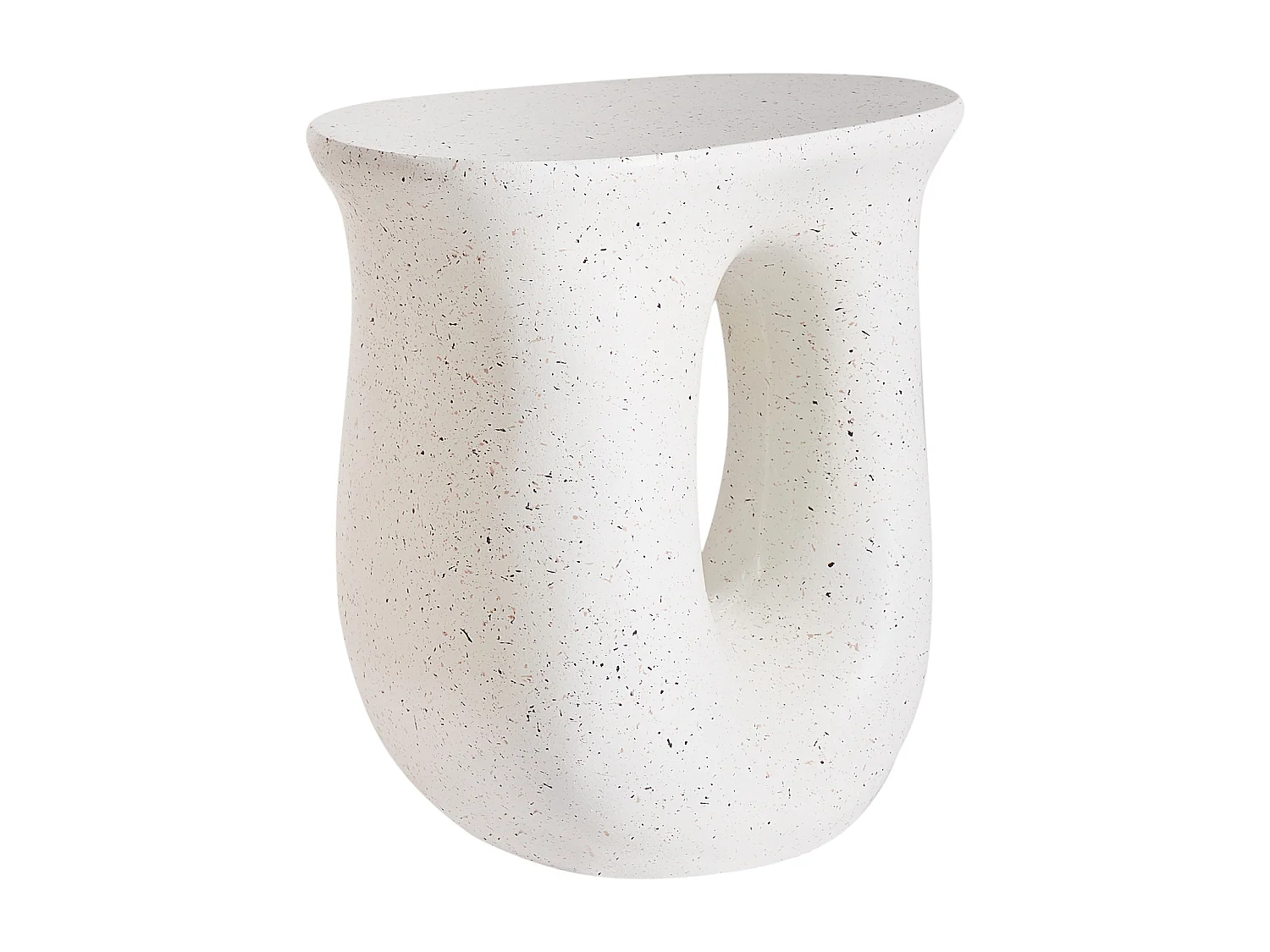 Table d'appoint IDRO 42 cm 28 cm Effet terrasse Terrazzo blanc