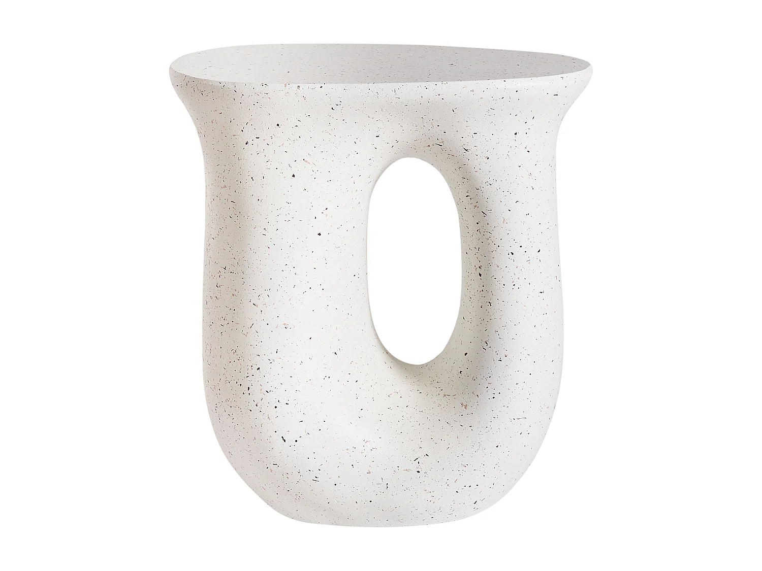 Table d'appoint IDRO 42 cm 28 cm Effet terrasse Terrazzo blanc