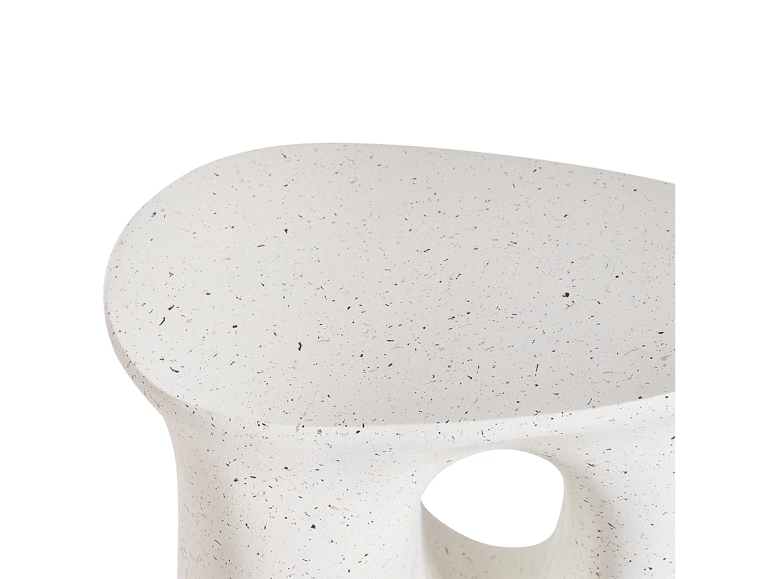 Table d'appoint IDRO 42 cm 28 cm Effet terrasse Terrazzo blanc