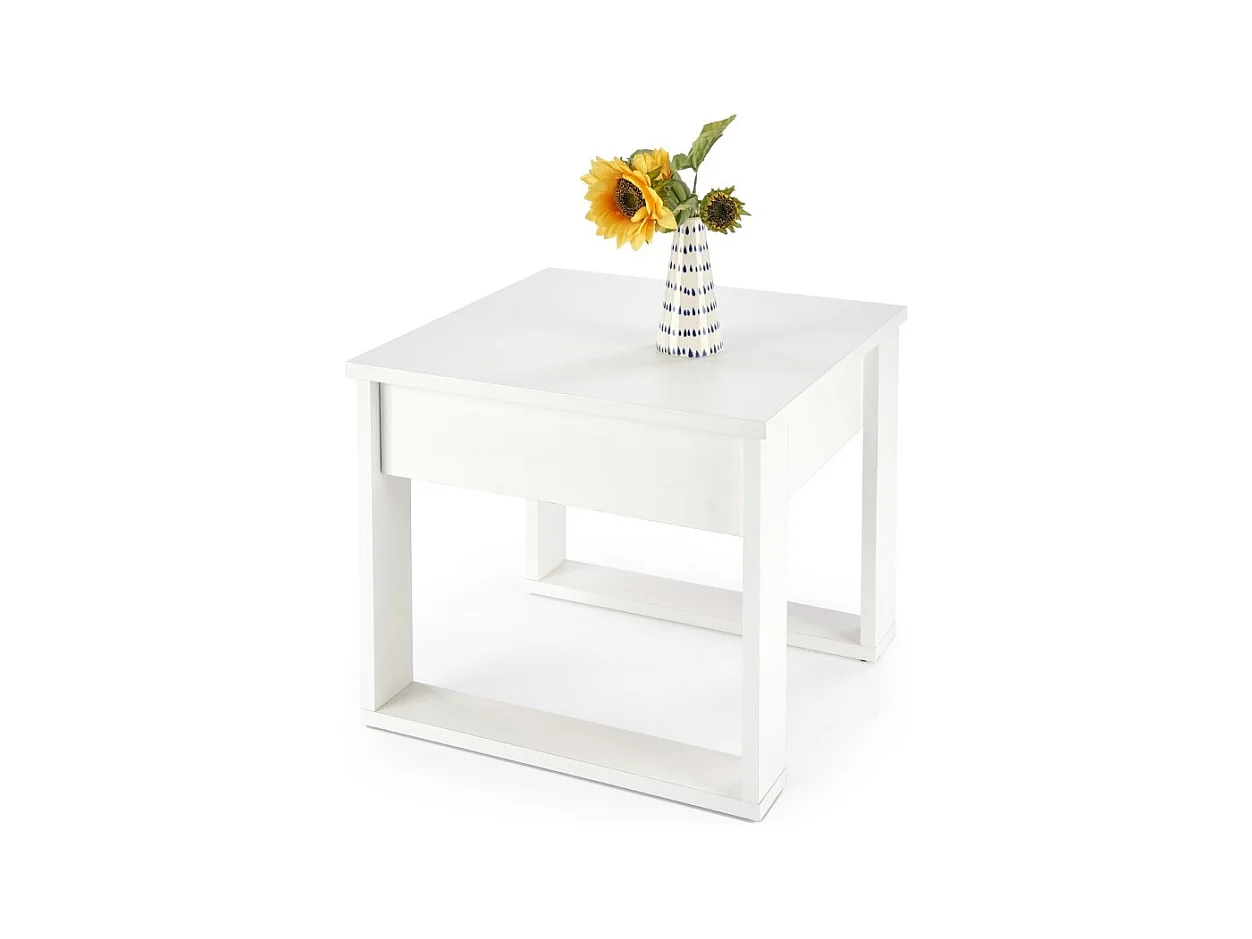 Table basse Nea/plateau de meuble plaqué/Blanc