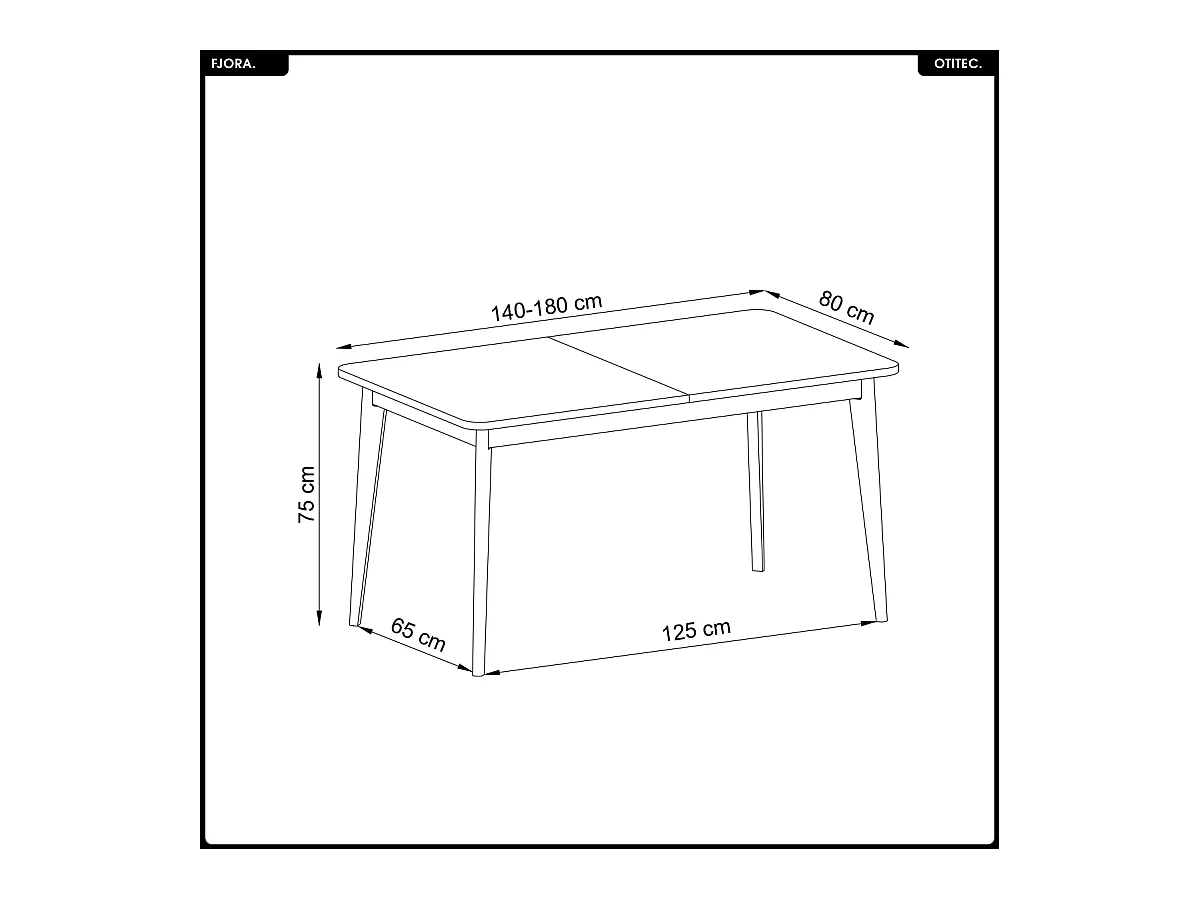 Table extensible - L.140-180 x H.76 x P.80 cm - FJORA