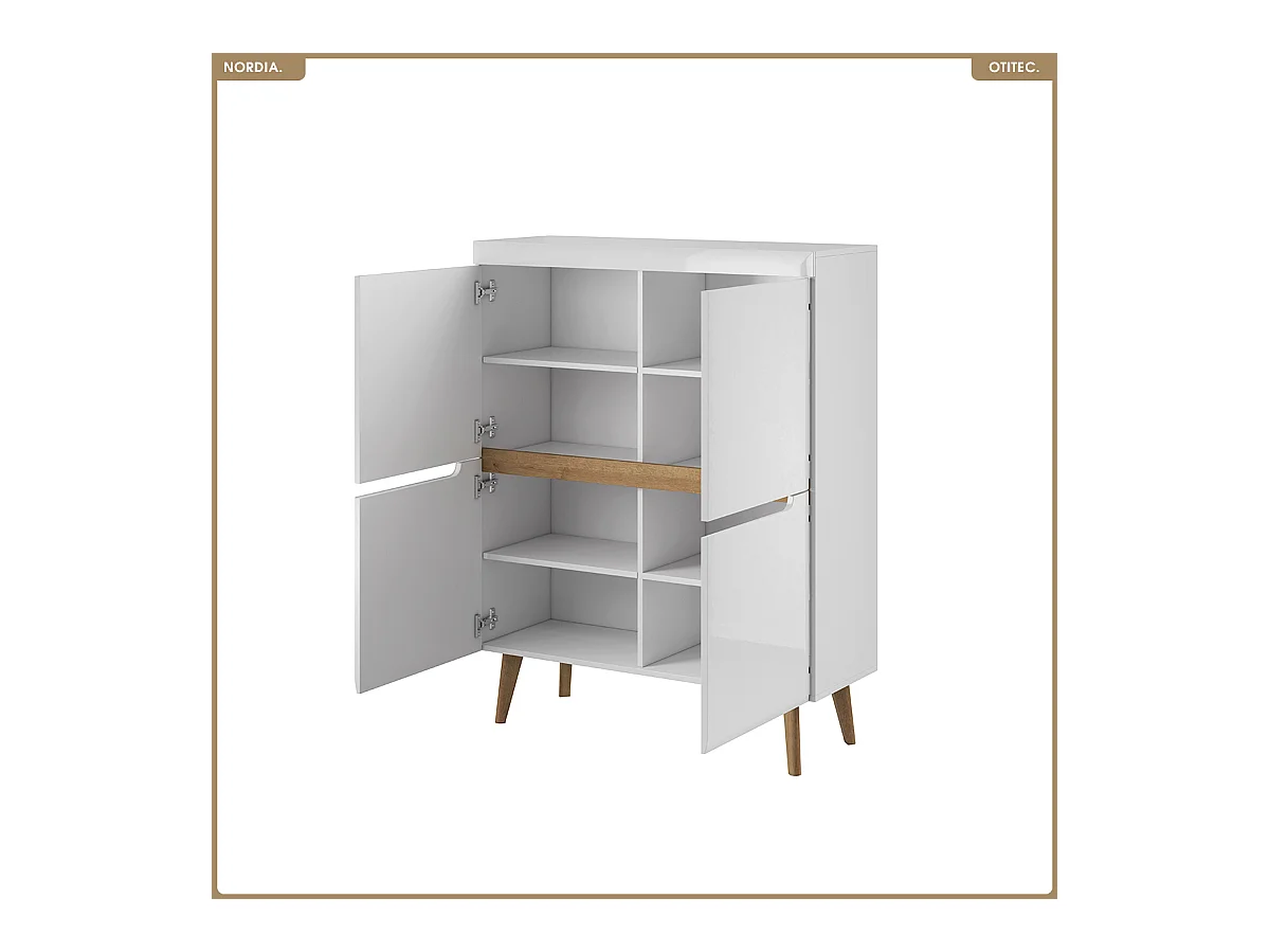 Commode - L.107 x H.134 x P.40 cm - NORDIA