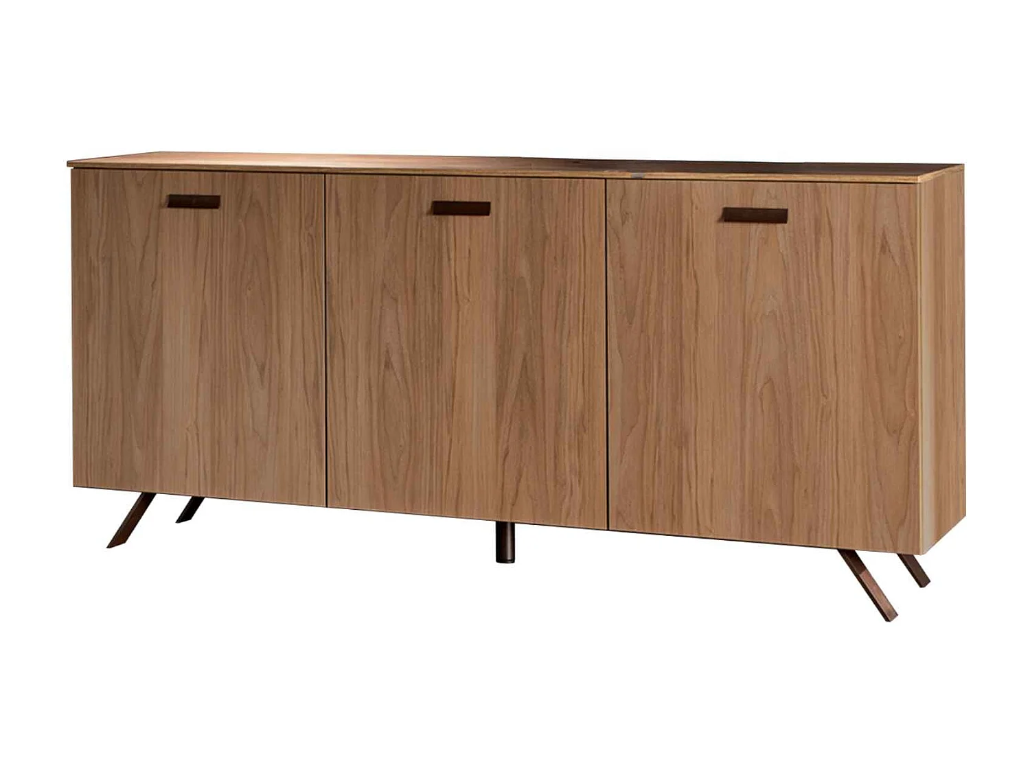 Madia moderna in legno di noce "Abaco" con 3 ante cm 180x47,5 85h