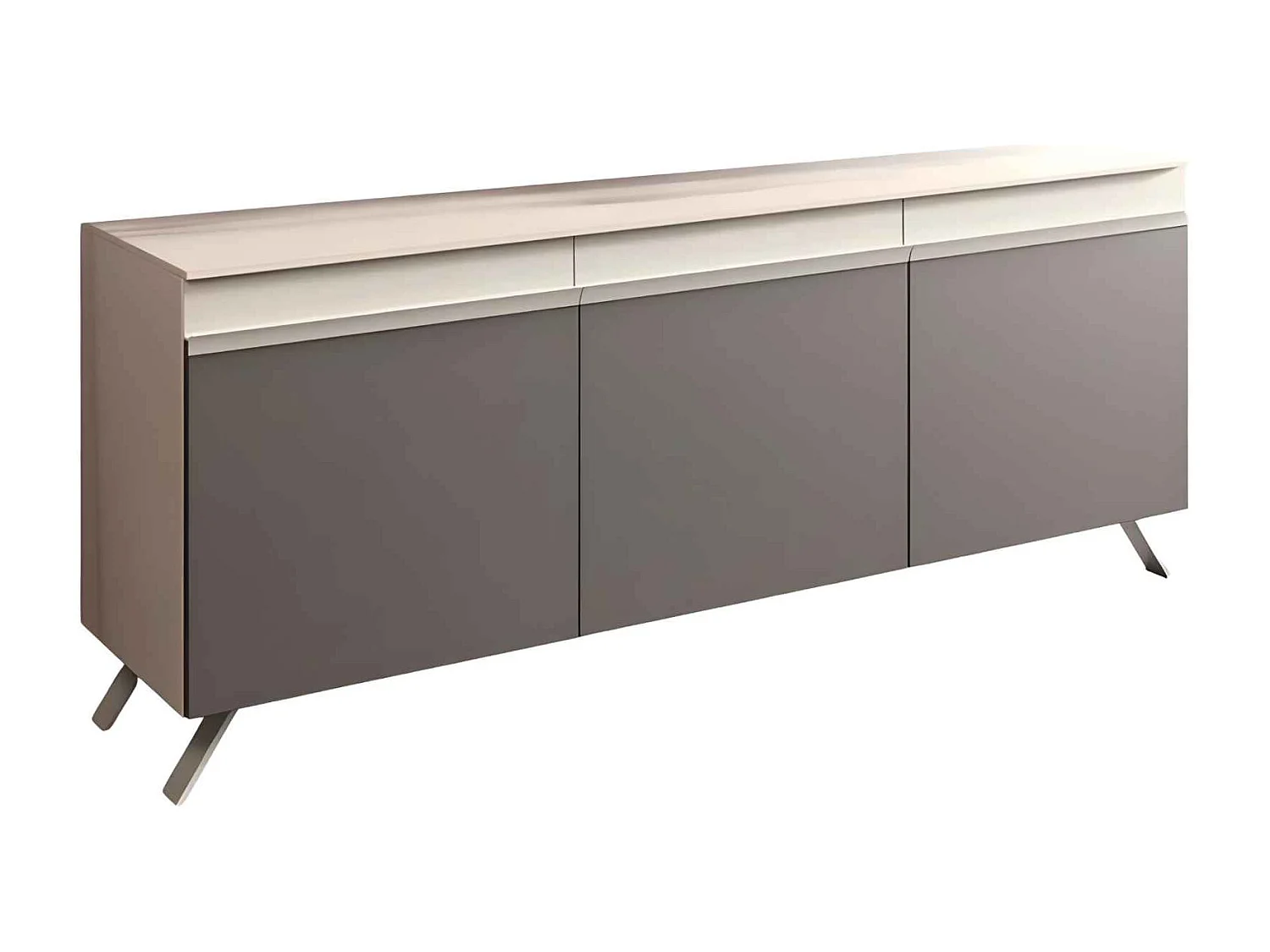 Madia moderna da soggiorno "Abaco Day" con 3 ante e maniglia a gola cm 180x48,5 85,2h