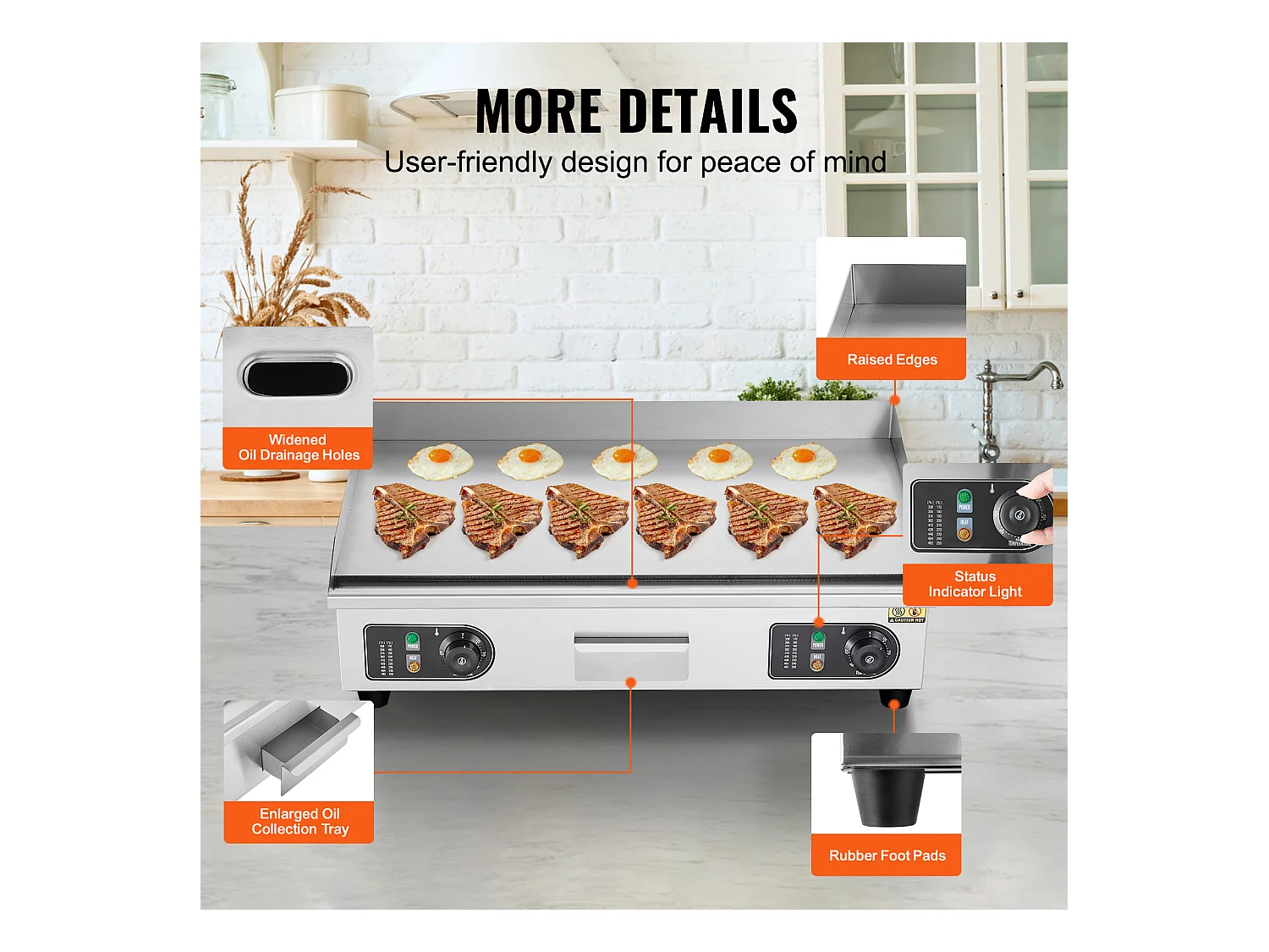 Elektryczna Plamista SucceBuy 4000 W, Handlowa Elektryczna Talerz Kuchenny z Płaszczą Płaską