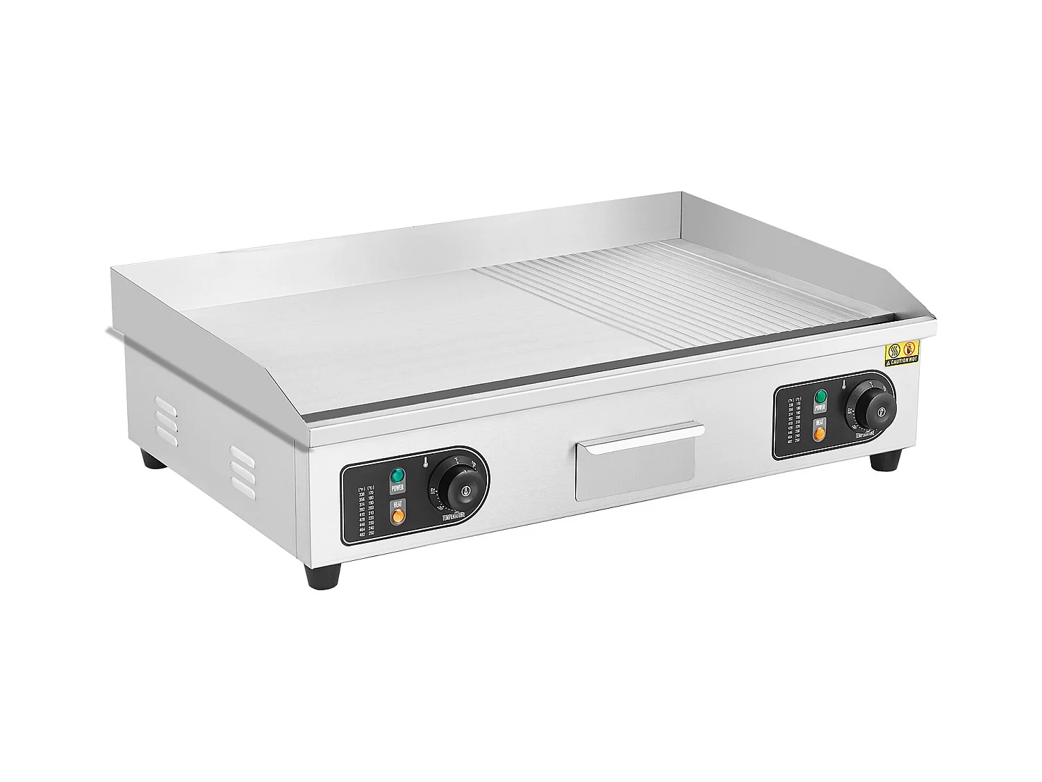 Elektroplancha SucceBuy, Elektrische Kochplatte für Gewerbe, 4400 W, Halbe Flachgrill für Theke, 122 ℉ bis 572 ℉