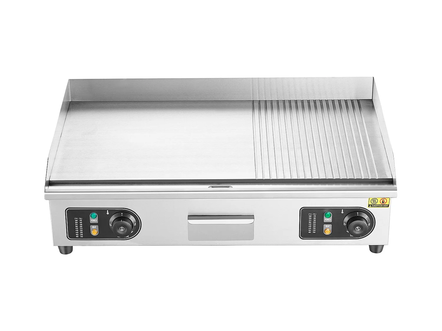 Plancha Électrique SucceBuy, Plaque de Cuisson Électrique Commerciale, 4400 W, Gril Semi-Plat pour Comptoir, 122 ℉ à 572 ℉