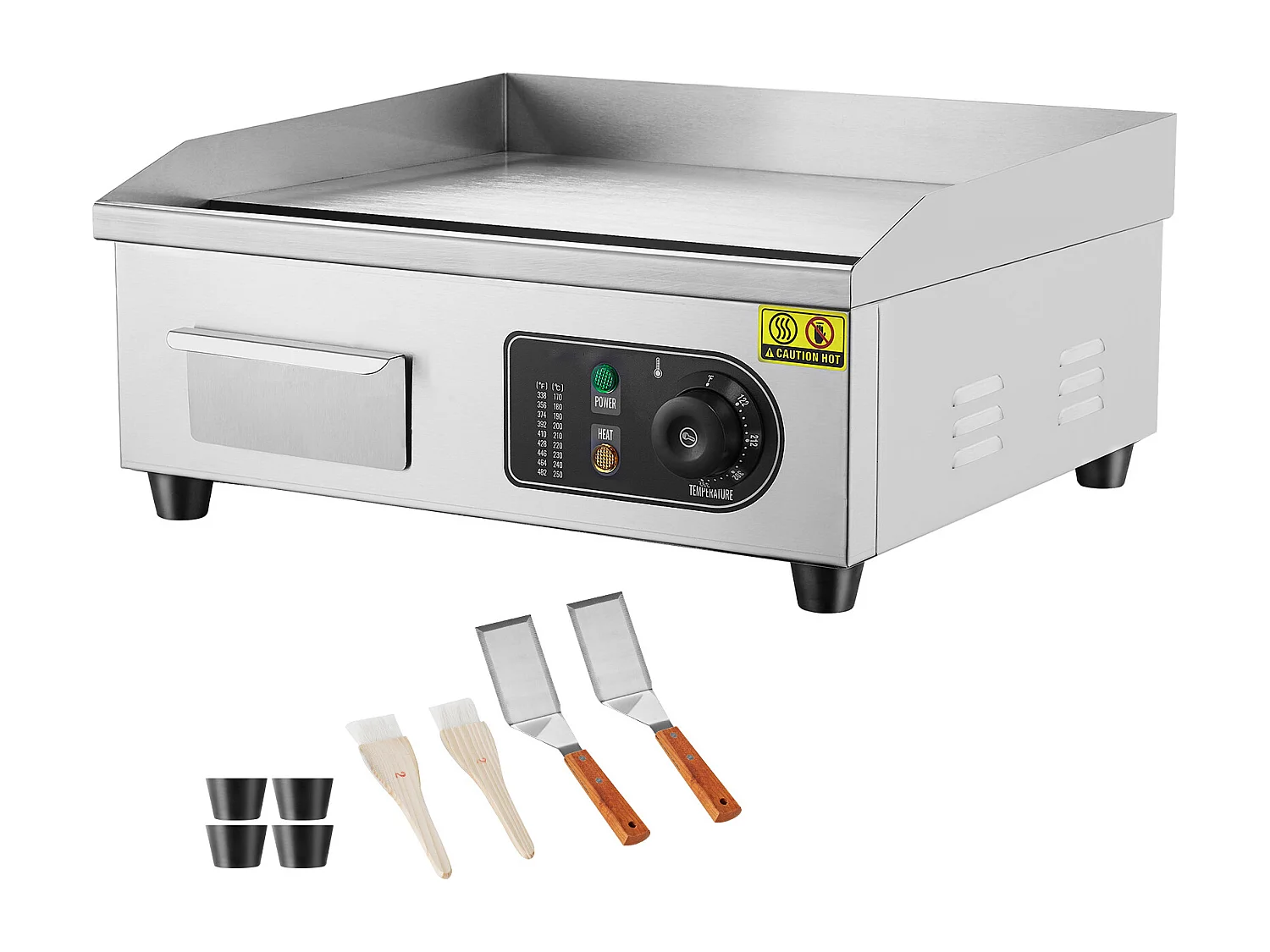 Plancha Électrique SucceBuy 2800 W, Gril à Dessus Plat pour Comptoir, 122 ℉ à 572 ℉