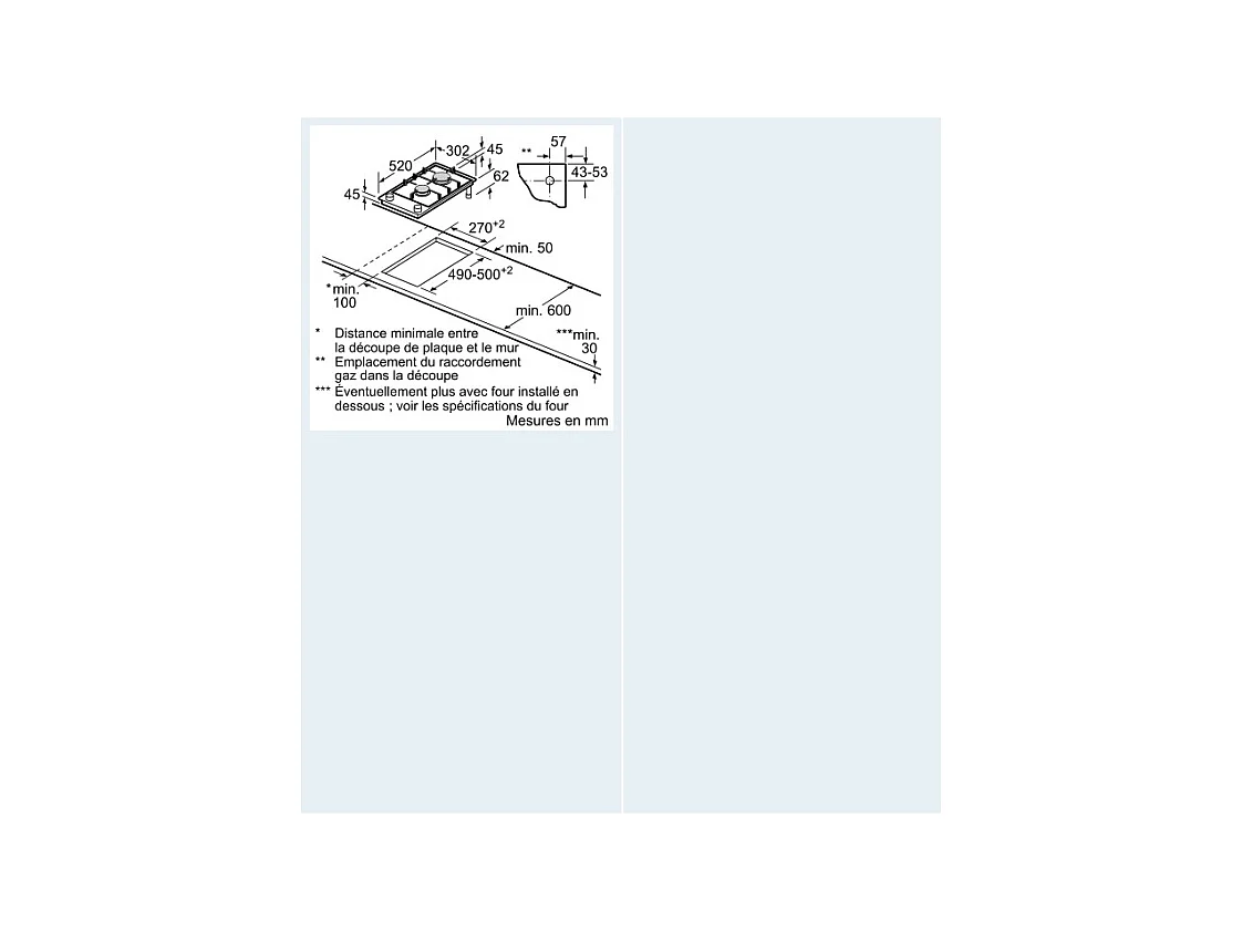 Siemens Domino gaz 30cm 2 feux noir - ER3A6BI40