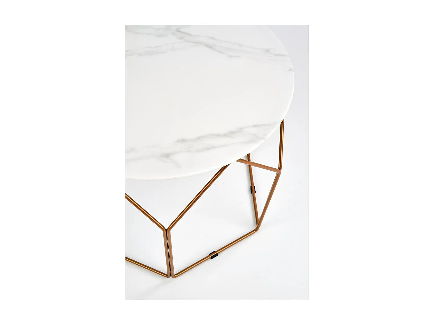 Couchtisch Madison/Stahl/Glas/Weiß&Gold