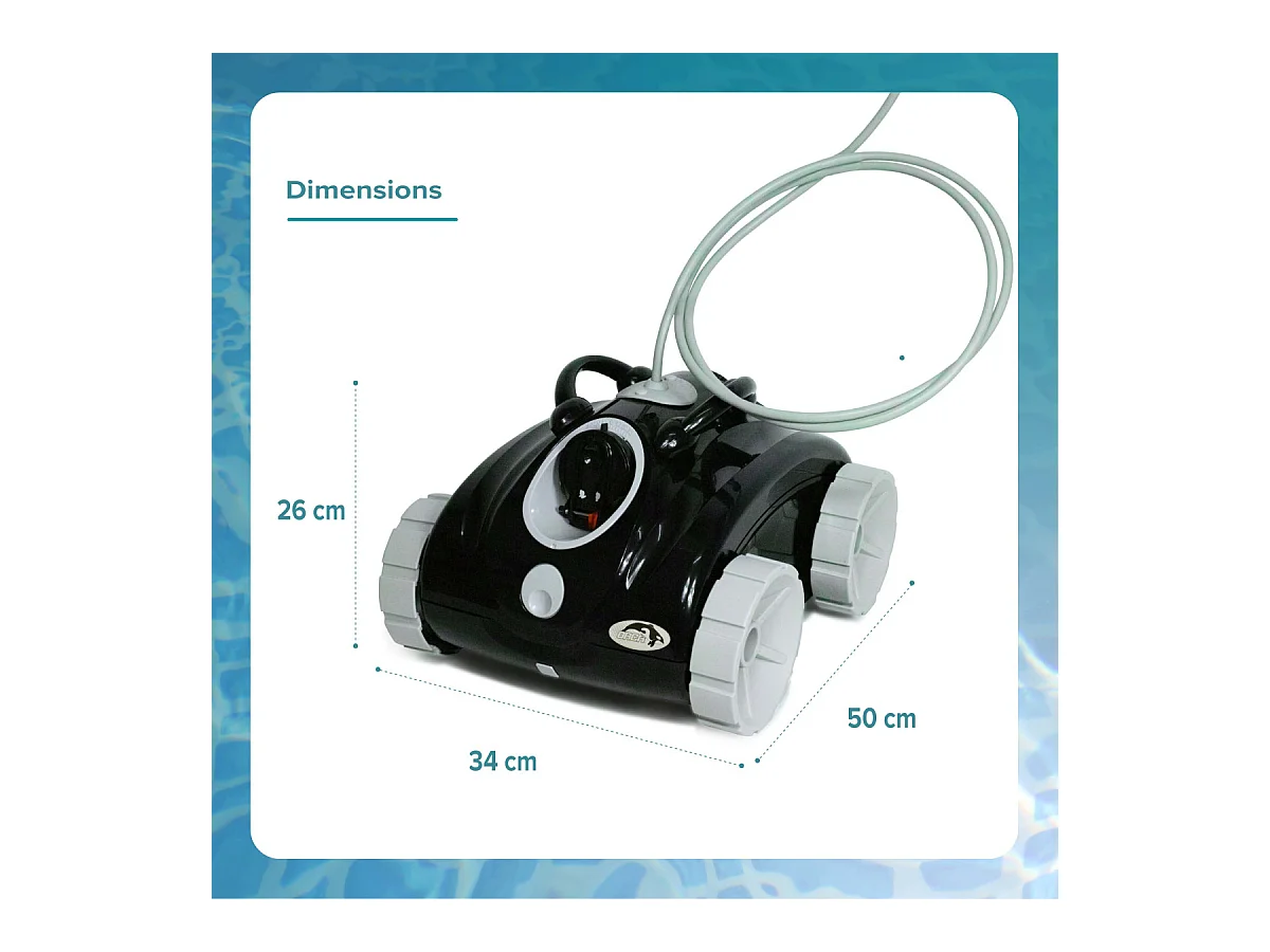 Orca Robot de piscine electrique - robot nettoyeur fond - autonome - compatible tout revêtement - 106490