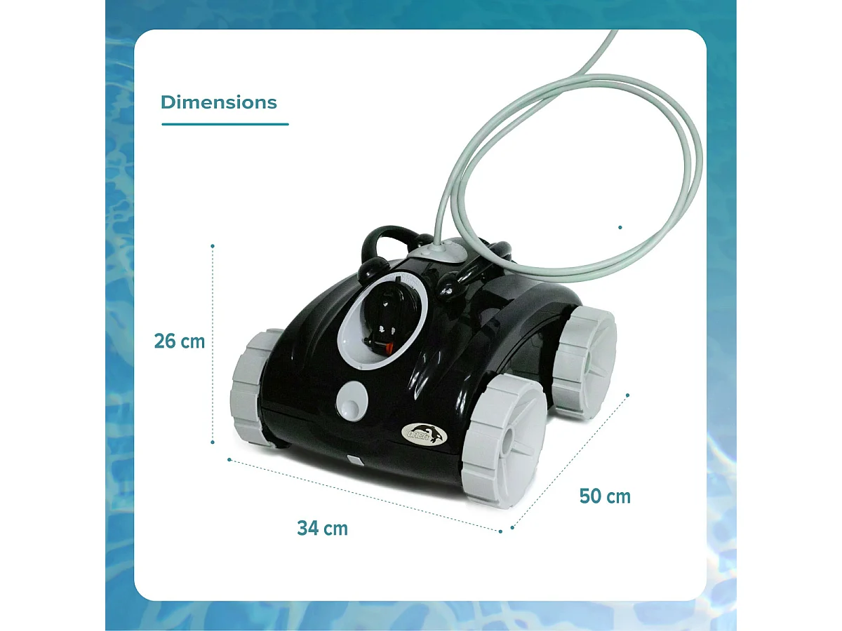 Orca Robot de piscine electrique - robot nettoyeur fond - autonome - compatible tout revêtement - 106490