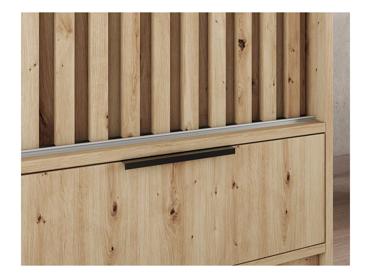 Armadio Rupert XL (180 cm) / Ante scorrevoli / Specchio e cassetti / Marrone