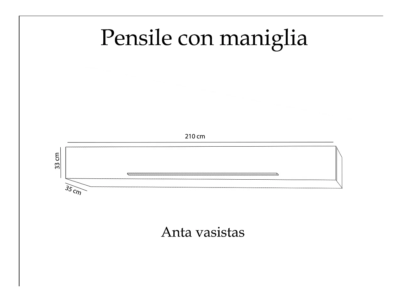 Mobile porta tv sospeso 210x180 cm grigio e bianco lucido PTL27