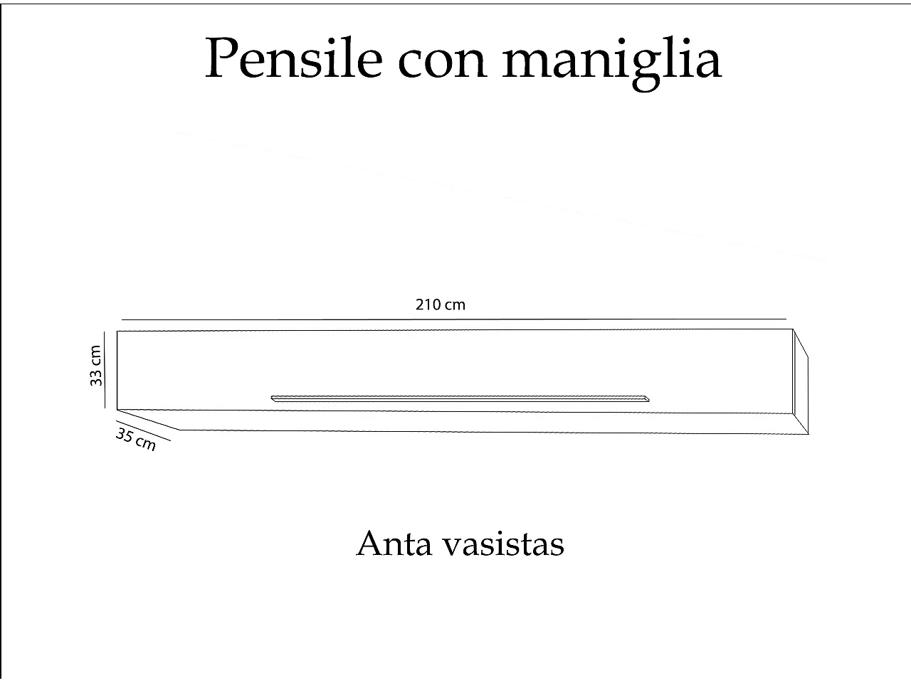 Mobile porta tv sospeso 210x180 cm grigio e bianco lucido PTL27