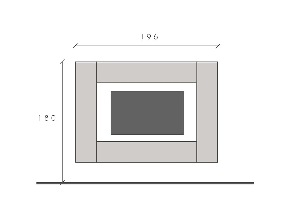 Mobile porta tv sospeso 180x180 cm bianco lucido e rovere PTL40
