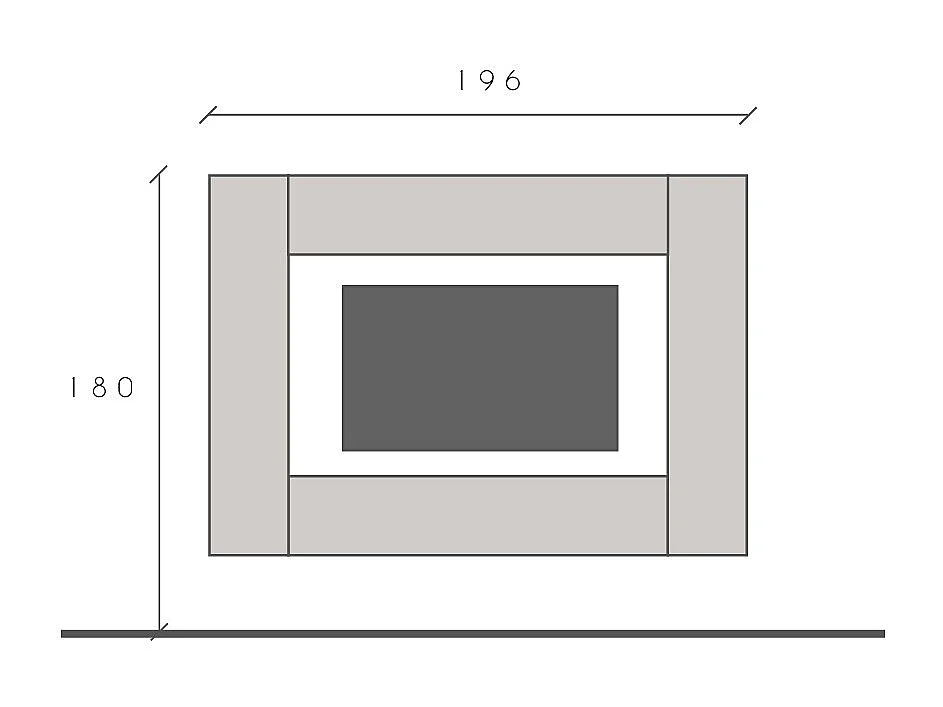 Mobile porta tv sospeso 180x180 cm bianco lucido e rovere PTL40