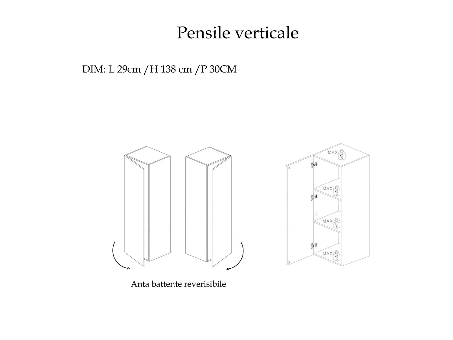 Mobile porta tv sospeso 180x180 cm bianco lucido e rovere PTL40