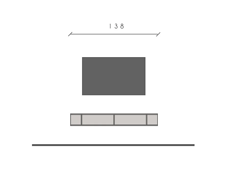 Mensola porta tv 138x19 cm rovere PTL29