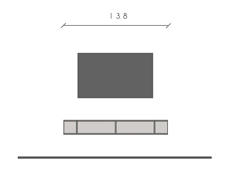 Mensola porta tv 138x19 cm rovere PTL29