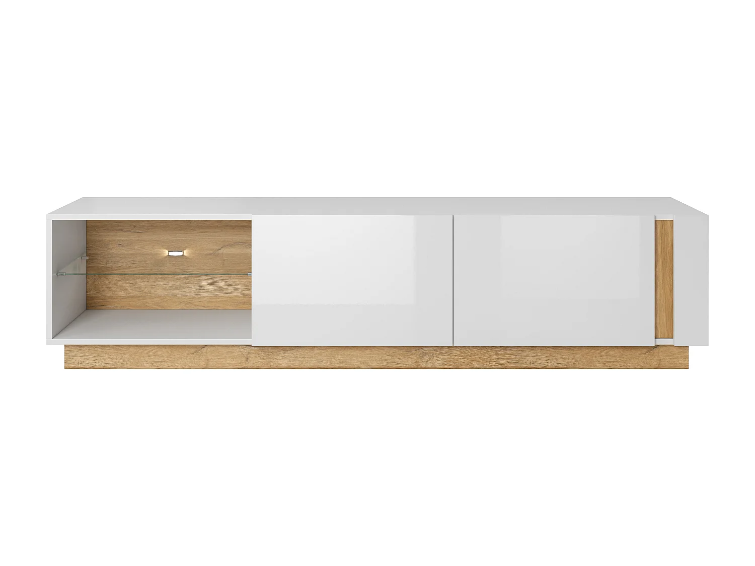 Mobile porta tv moderno con luci LED 187x45cm bianco PTVLK2