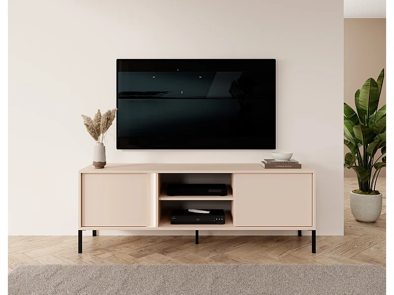 Mobile porta tv moderno con luce LED 153x53cm beige PTVLK5