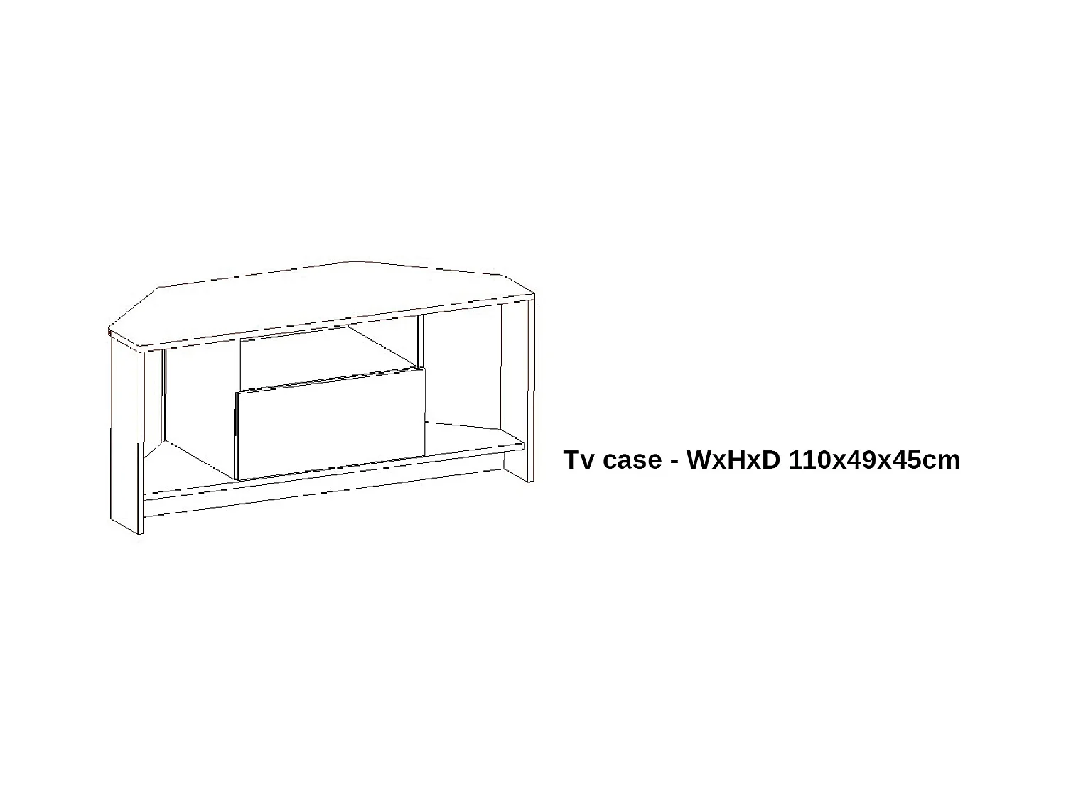 Mobile tv angolare bianco lucido PTG3