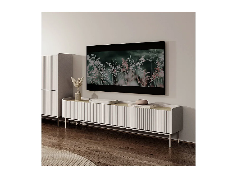 Mobile porta tv moderno 181X50 beige e rovere chiaro PTVLK13
