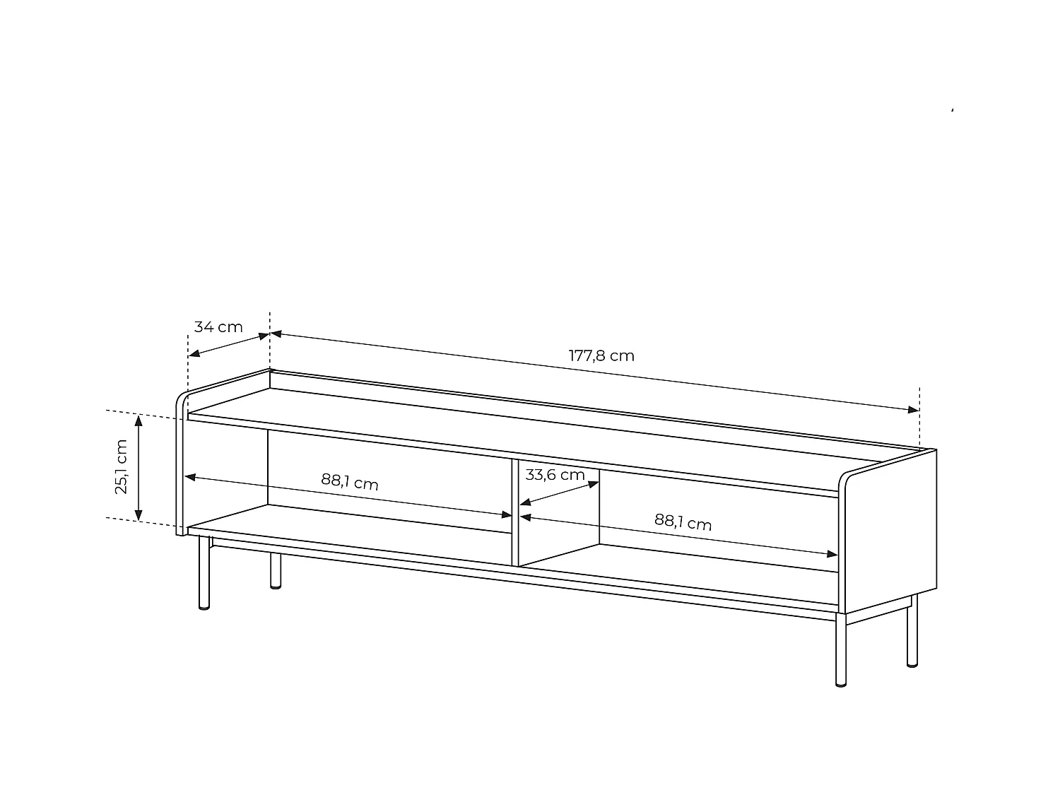 Mobile porta tv moderno 181X50 beige e rovere chiaro PTVLK13