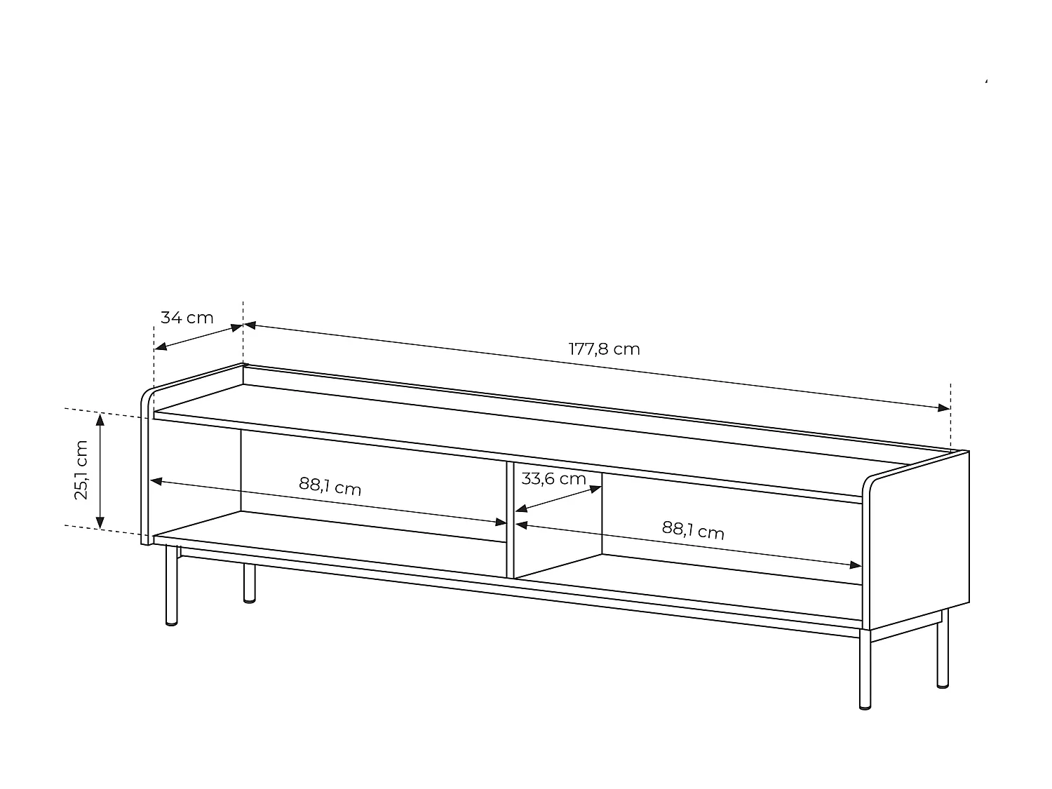Mobile porta tv moderno 181X50 beige e rovere chiaro PTVLK13