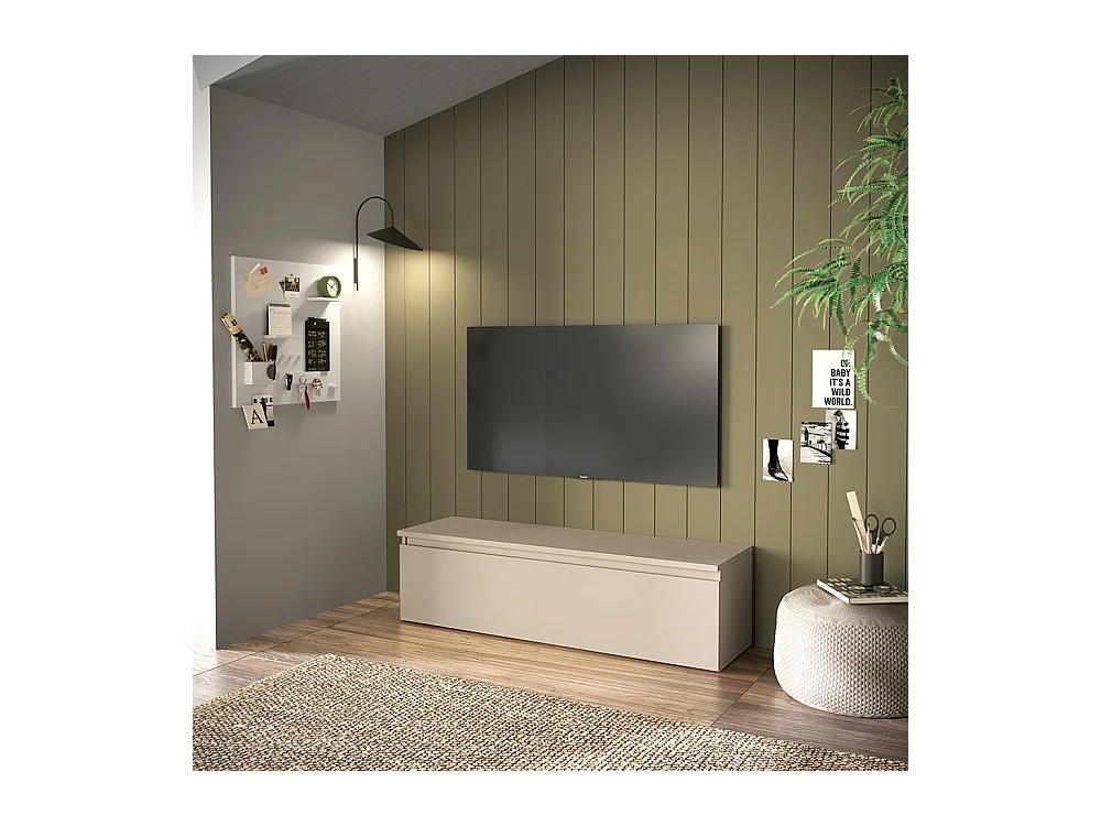 Mobile porta tv moderno e salvaspazio 138x40 cm beige PTL36