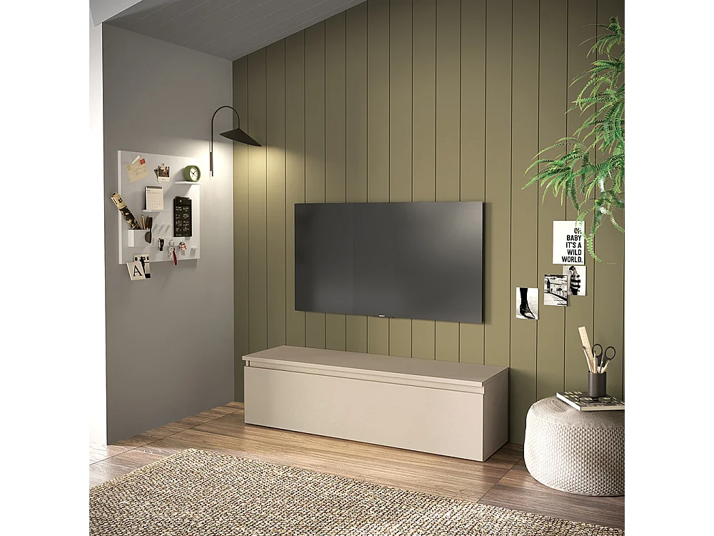 Mobile porta tv moderno e salvaspazio 138x40 cm beige PTL36