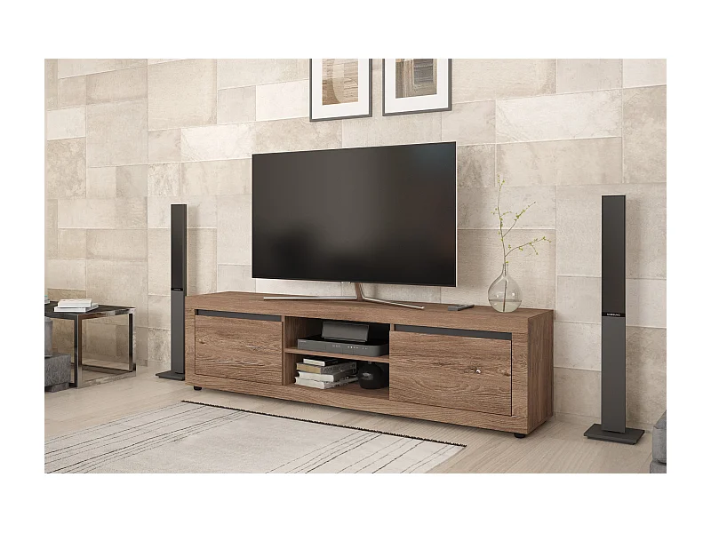 Mobile porta tv moderno 180x50 marrone e antracite PTG5