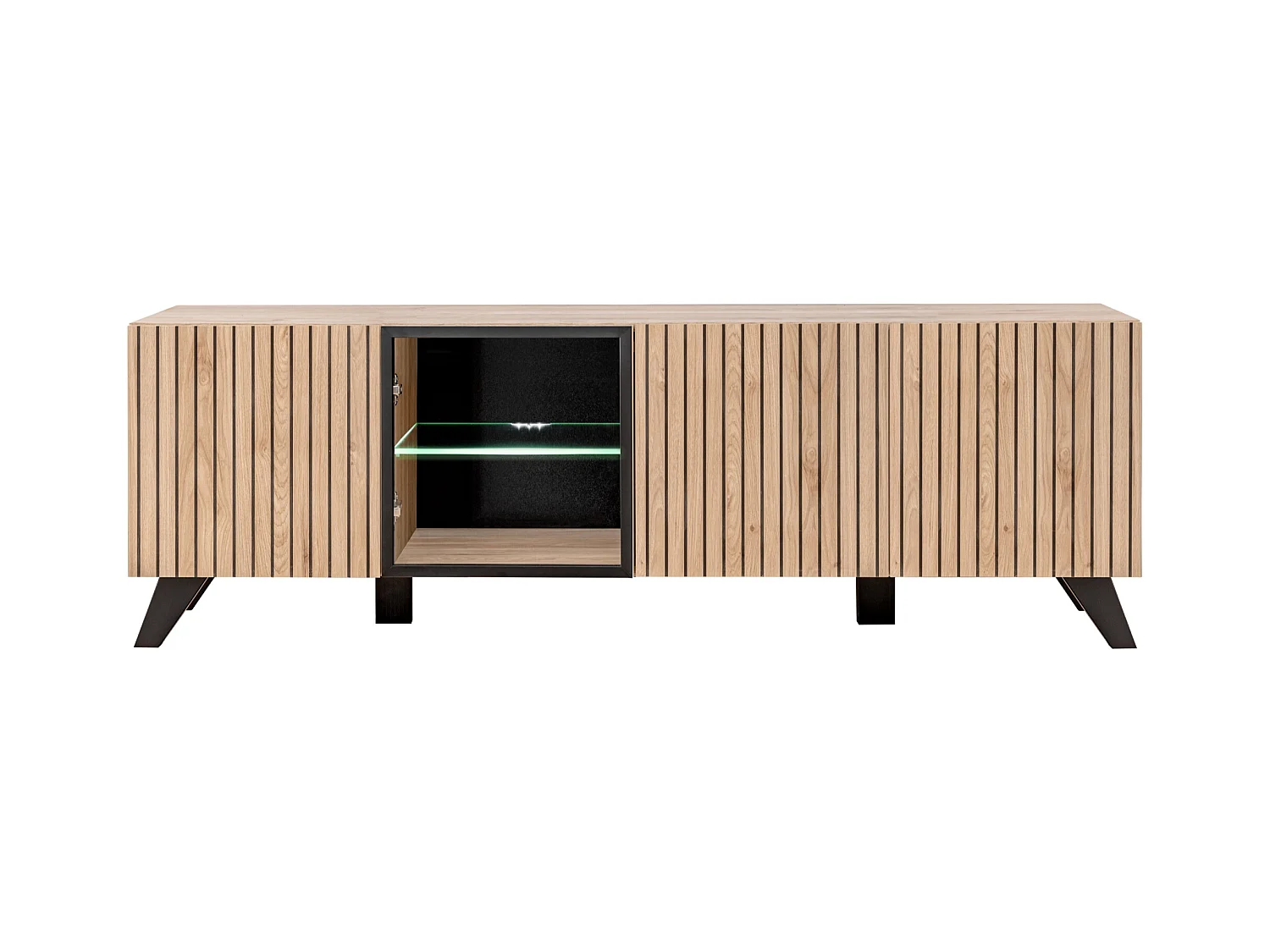 Mobile TV moderno con stampa a strisce 160x52 PTVP16 rovere e stampa a strisce nere