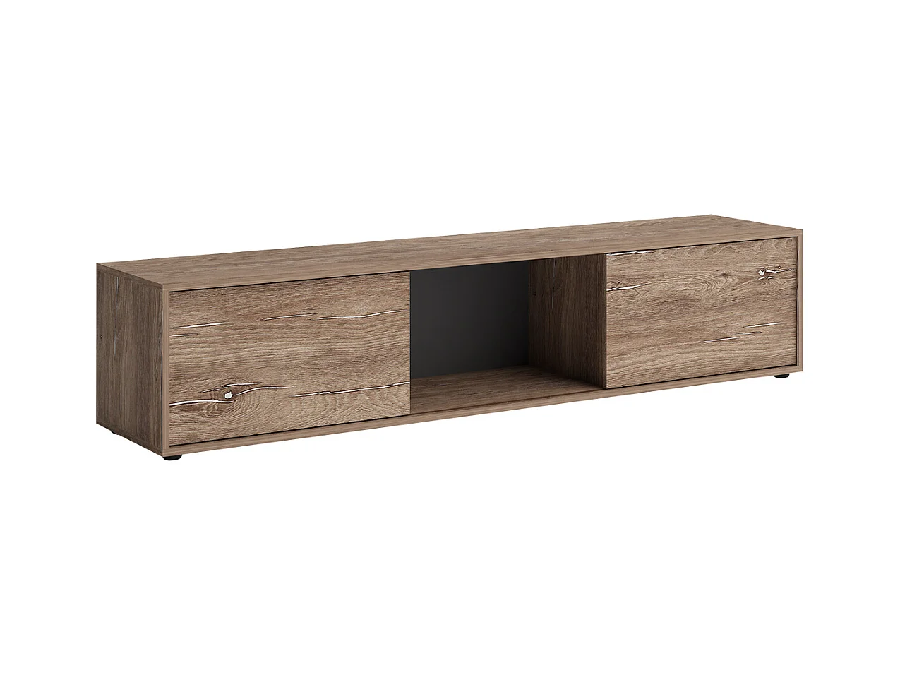 Mobile porta TV moderno 180x40 cm con ante scorrevoli marrone PTG7